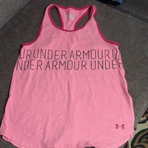 🤠Under Armour Pink Heatgear Loose Tank Top Size YLG